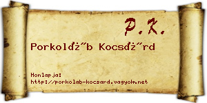 Porkoláb Kocsárd névjegykártya
